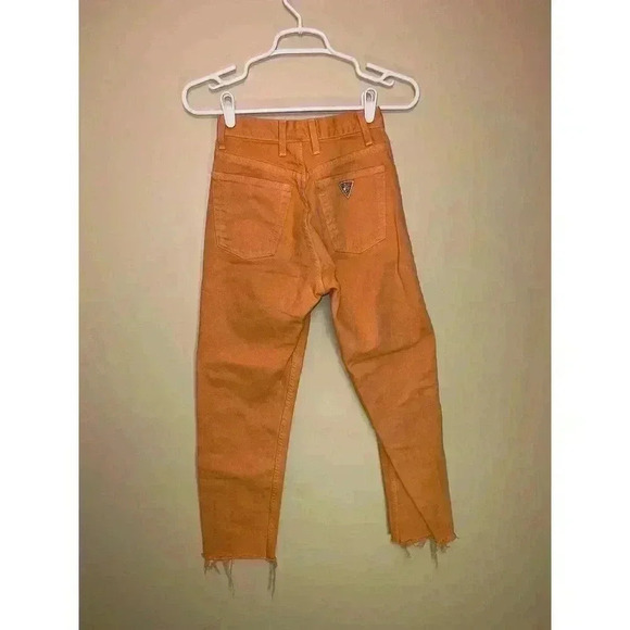 VINTAGE GUESS ORANGE JEANS SIZE 24 - Picture 9 of 13